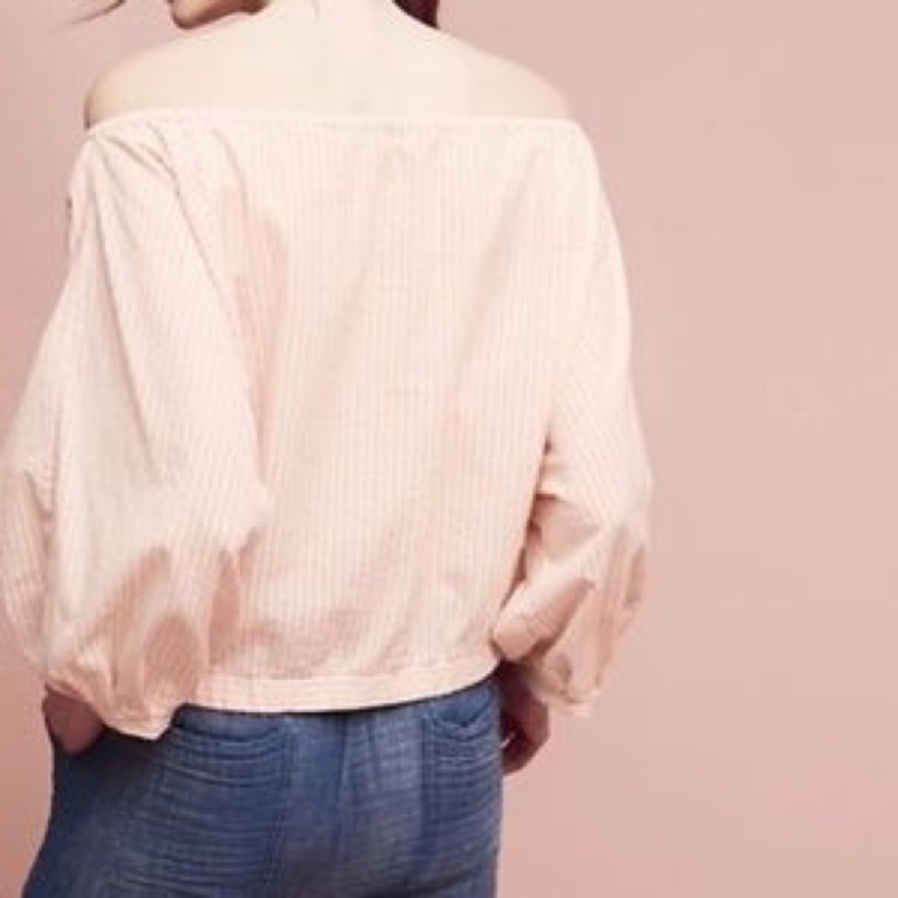 ANTHROPOLOGIE Holding Horses Blush Striped Blouse - Picture 3 of 6